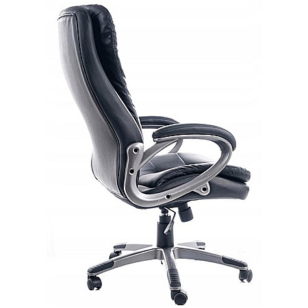 Scaun directorial SL Q270, cadru polipropilena, piele ecologica, inaltime ajustabila, mecanism balansare, 100 Kg, negru [2]