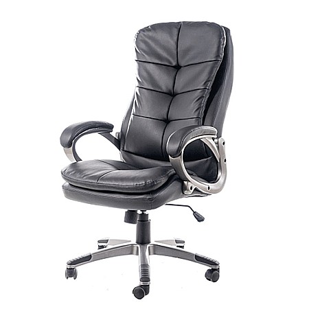 Scaun directorial SL Q270, cadru polipropilena, piele ecologica, inaltime ajustabila, mecanism balansare, 100 Kg, negru [3]