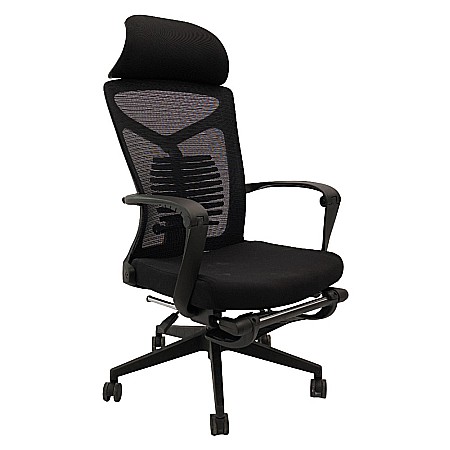 Scaun ergonomic cu suport picioare AB097, mesh, suport lombar, spatar rabatabil, 120 kg, negru [7]