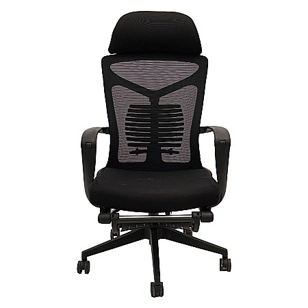 Scaun ergonomic cu suport picioare AB097, mesh, suport lombar, spatar rabatabil, 120 kg, negru [4]