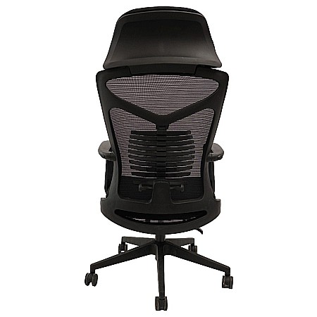 Scaun ergonomic cu suport picioare AB097, mesh, suport lombar, spatar rabatabil, 120 kg, negru [8]