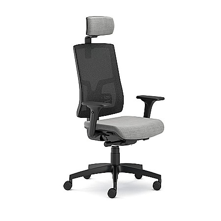 Scaune profesionale - Scaun ergonomic cu tetiera Pure Negru Mesh PDH