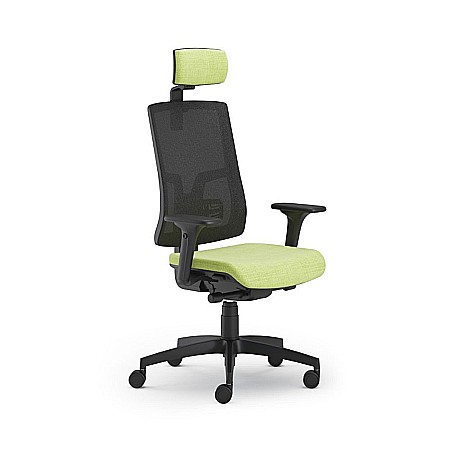 Scaun ergonomic cu tetiera Pure Negru Mesh PDH [1]