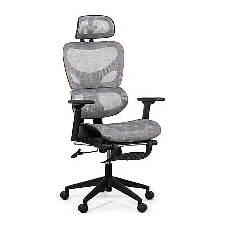 Scaun ergonomic multifunctional SYYT 9508, mesh, suport lombar, tetiera, spatar si brate reglabile, suport picioare, 120 kg