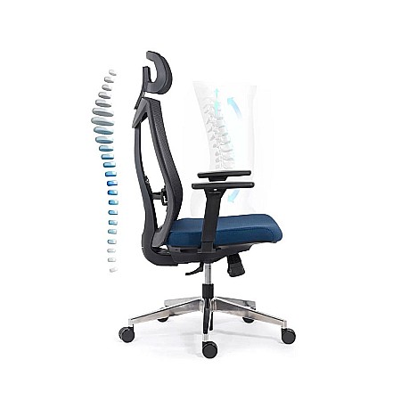 Scaune ergonomice - Scaun ergonomic SYYT 9501, mesh, suport lombar si tetiera reglabila, sistem inclinare, cotiere ajustabile, 120 kg