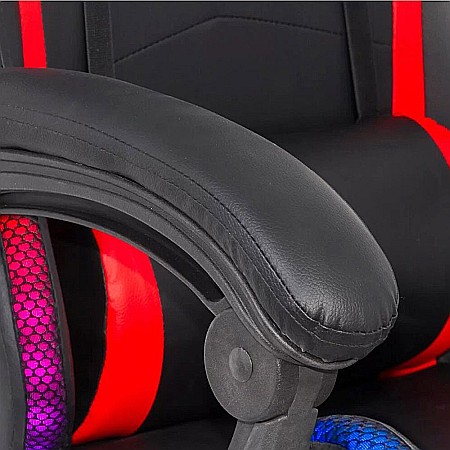 Scaun gaming cu iluminare LED RGB OFF 303, perne detasabile, suport picioare retractabil, polipropilena, 110 kg [6]