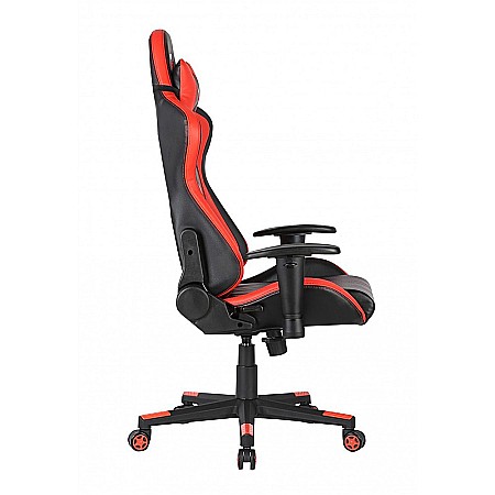 Scaun gaming GN90 Indianapolis, suport lombar, perna tetiera, cotiere reglabile, rotativ, mecanism multiblock, 150 kg, negru/rosu [4]