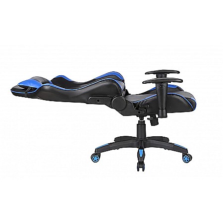 Scaun gaming GN90 Silverstone, suport lombar, perna tetiera, cotiere reglabile, rotativ, mecanism multiblock, 150 kg, negru/albastru [3]