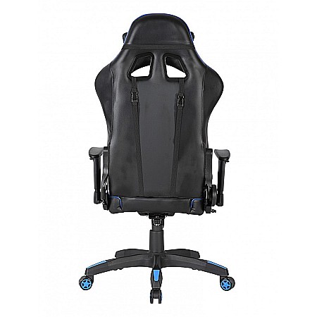Scaun gaming GN90 Silverstone, suport lombar, perna tetiera, cotiere reglabile, rotativ, mecanism multiblock, 150 kg, negru/albastru [5]