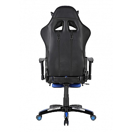 Scaun gaming GN90 Suzuka, suport lombar, perna tetiera, cotiere reglabile, rotativ, mecanism multiblock, 150 kg, negru/albastru [6]