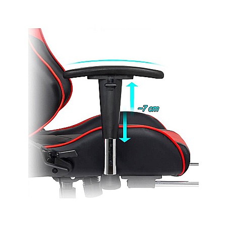 Scaun gaming OFF 306, spatar rabatabil, cotiere reglabile, piele ecologica, suport picioare, perna cervicala si lombara, inaltime ajustabila, 110 kg [3]