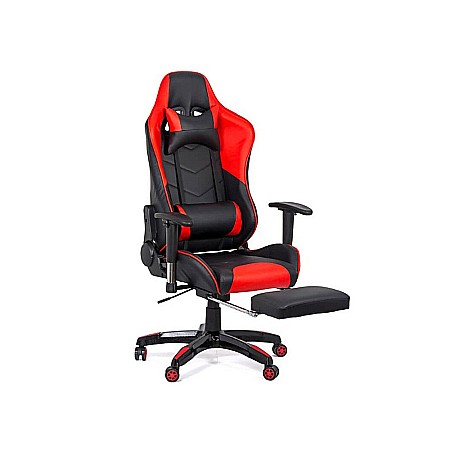Scaun gaming OFF 306, spatar rabatabil, cotiere reglabile, piele ecologica, suport picioare, perna cervicala si lombara, inaltime ajustabila, 110 kg [4]