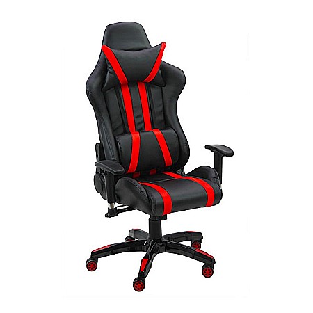 Produse - Scaun gaming OFF 306, spatar rabatabil, cotiere reglabile, piele ecologica, suport picioare, perna cervicala si lombara, inaltime ajustabila, 110 kg