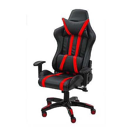 Scaun gaming OFF 306, spatar rabatabil, cotiere reglabile, piele ecologica, suport picioare, perna cervicala si lombara, inaltime ajustabila, 110 kg [1]