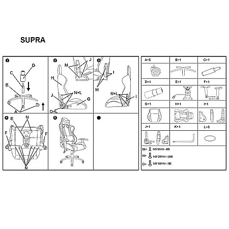 Scaun gaming SL Supra negru - rosu [3]