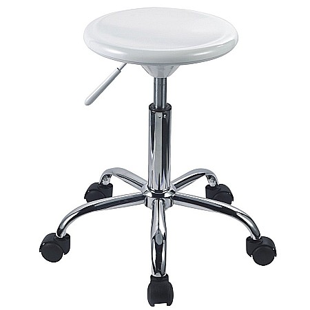 Scaune profesionale - Scaun laborator Berna, PVC, Cadru cromat, Inaltime reglabila, 80 kg