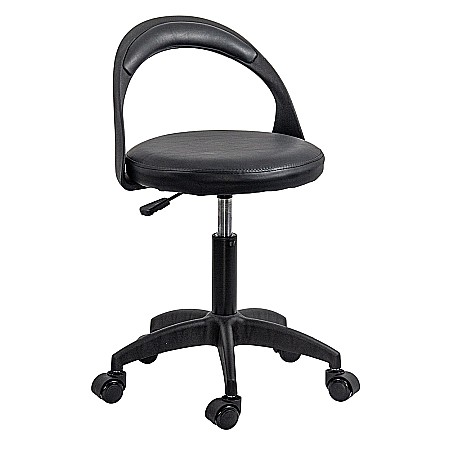 Scaune - Scaun laborator OFF1020, rotativ, baza polipropilena, piele ecologica, inaltime ajustabila, 100 kg