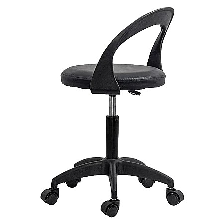 Scaun laborator OFF1020, rotativ, baza polipropilena, piele ecologica, inaltime ajustabila, 100 kg [2]