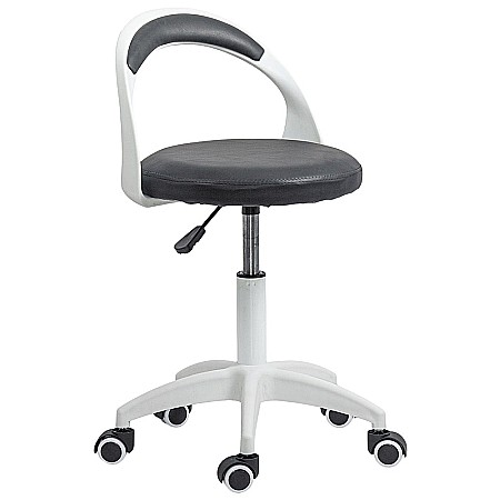 Scaun laborator OFF1021, rotativ, baza polipropilena, piele ecologica, inaltime ajustabila, 100 kg [1]