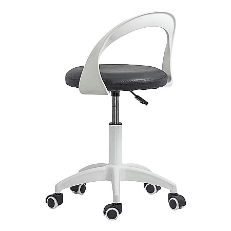 Scaun laborator OFF1021, rotativ, baza polipropilena, piele ecologica, inaltime ajustabila, 100 kg [2]