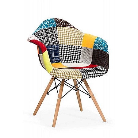 Produse - Scaun living BUC 243 Patchwork, stofa, cadru lemn, 110 kg