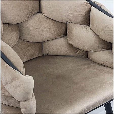 Scaun living BUC 256, ergonomic, catifea, structura metalica, perne groase, 120 kg [5]