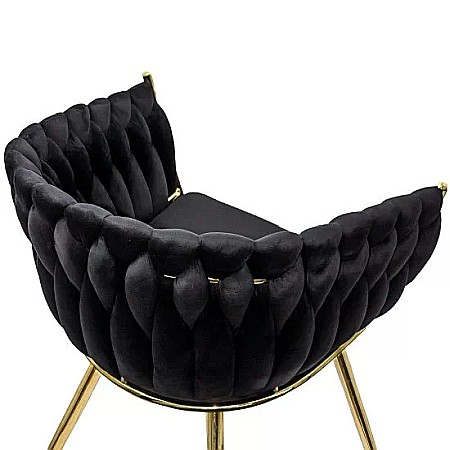 Scaun living BUC 261, catifea, structura metalica aurie, perne groase, 120 kg [3]