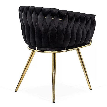 Scaun living BUC 261, catifea, structura metalica aurie, perne groase, 120 kg [1]