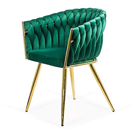 Scaun living BUC 261, catifea, structura metalica aurie, perne groase, 120 kg [2]