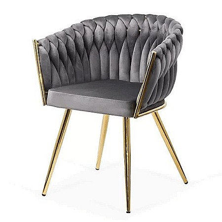 Scaun living BUC 261, catifea, structura metalica aurie, perne groase, 120 kg [2]