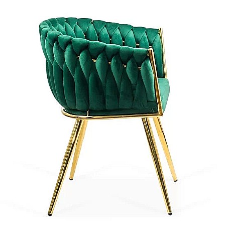 Scaune living - Scaun living BUC 261, catifea, structura metalica aurie, perne groase, 120 kg