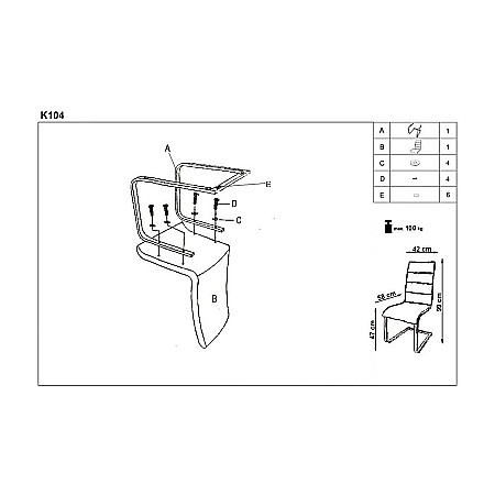 Scaun living HM K104 negru [2]