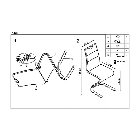 Scaun living HM K188 negru [1]