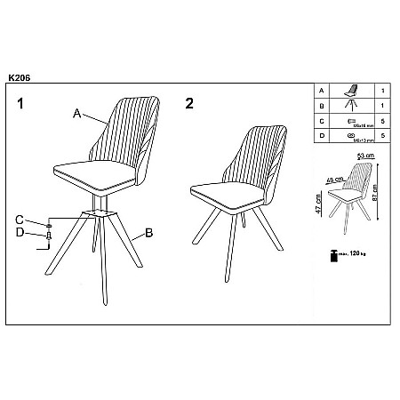 Scaun living HM K206 alb [3]