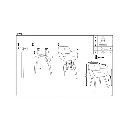 Scaun living HM K283 gri [5]