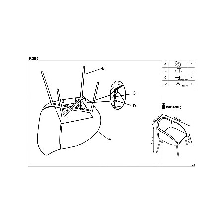 Scaun living HM K304 gri [1]