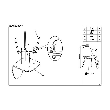 Scaun living HM K316 gri [1]
