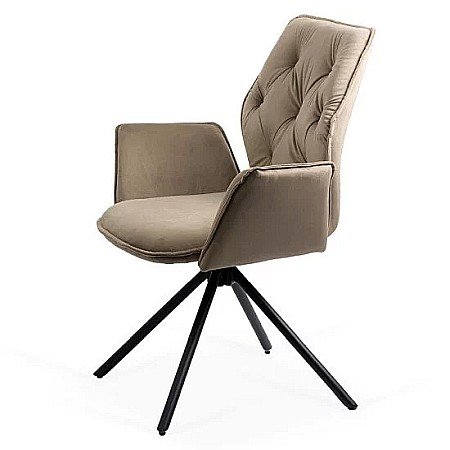 Scaun living rotativ BUC 0224, baza metalica, tapiterie catifea, elegant, 100 kg [3]