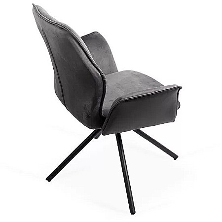 Scaun living rotativ BUC 0224, baza metalica, tapiterie catifea, elegant, 100 kg [3]