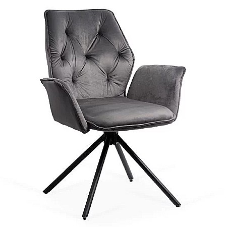 Scaun living rotativ BUC 0224, baza metalica, tapiterie catifea, elegant, 100 kg [2]