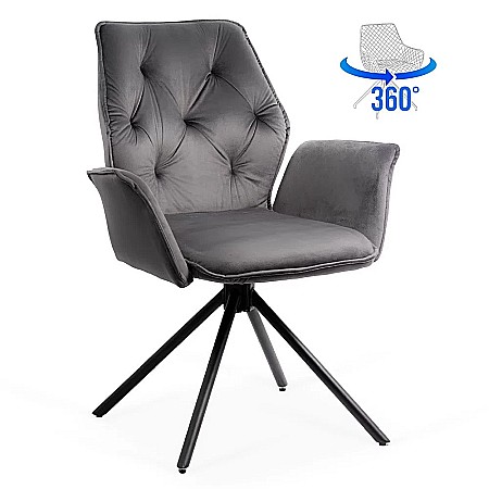 Scaun living rotativ BUC 0224, baza metalica, tapiterie catifea, elegant, 100 kg [1]