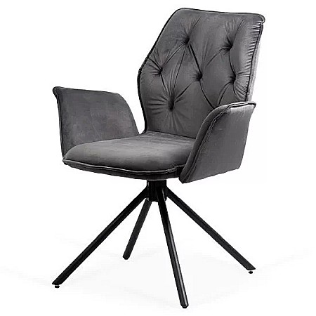 Produse - Scaun living rotativ BUC 0224, baza metalica, tapiterie catifea, elegant, 100 kg