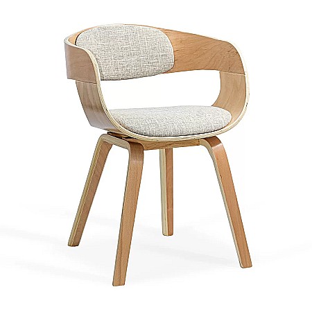 Produse - Scaun living si bucatarie BUC 014, ergonomic, cadru lemn curbat, stofa, 100 kg, bej