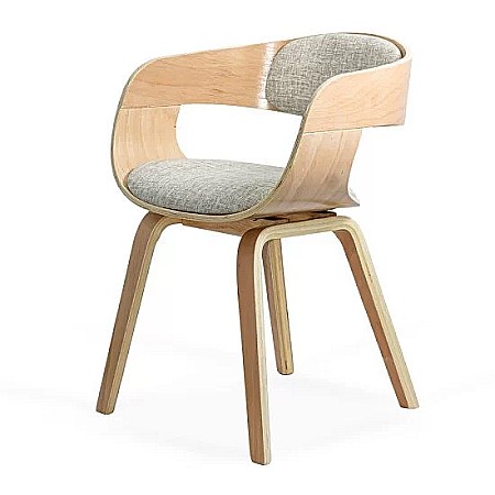 Scaun living si bucatarie BUC 014, ergonomic, cadru lemn curbat, stofa, 100 kg, bej [5]