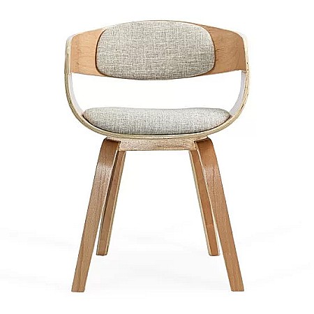 Scaun living si bucatarie BUC 014, ergonomic, cadru lemn curbat, stofa, 100 kg, bej [2]