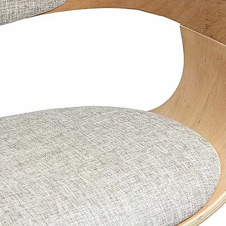 Scaun living si bucatarie BUC 014, ergonomic, cadru lemn curbat, stofa, 100 kg, bej [6]