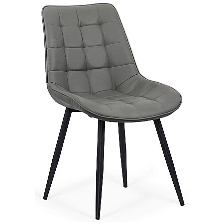 Scaune ieftine - Scaun living si bucatarie BUC 206P, piele ecologica, picioare metalice, 120 kg