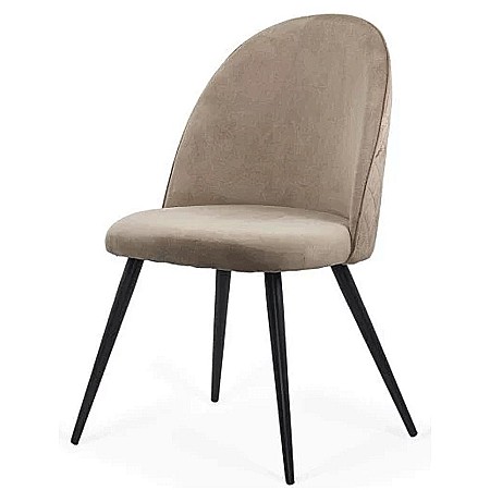 Mobilier bucatarie - Scaun living si bucatarie BUC 207, catifea, spatar curbat, picioare metalice, 120 kg
