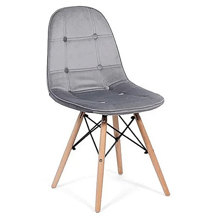 Scaune pentru living - Scaun living si bucatarie BUC 232V, ergonomic, catifea, picioare lemn, tije metalice, 110 kg