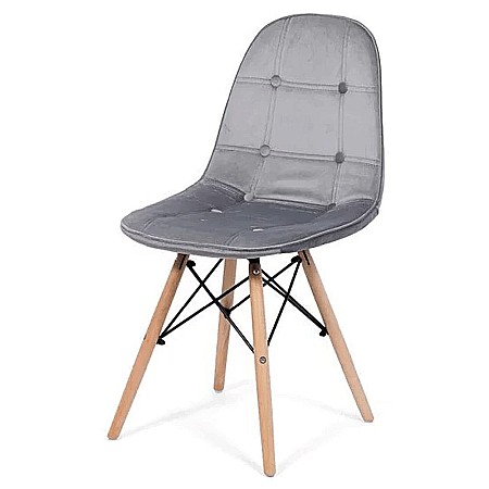 Scaun living si bucatarie BUC 232V, ergonomic, catifea, picioare lemn, tije metalice, 110 kg [1]